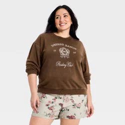Women's Western Graphic Pullover Sweatshirt - Universal Thread™ Brown XXL