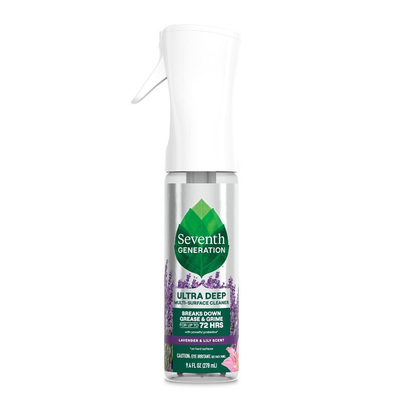 slide 1 of 8, Seventh Generation Lavender Ultra Deep Multi Surface All Purpose Cleaners - 9.4 fl oz: Spray Bottle, Liquid Cleaner, Mirrors & Countertops, 9.4 fl oz