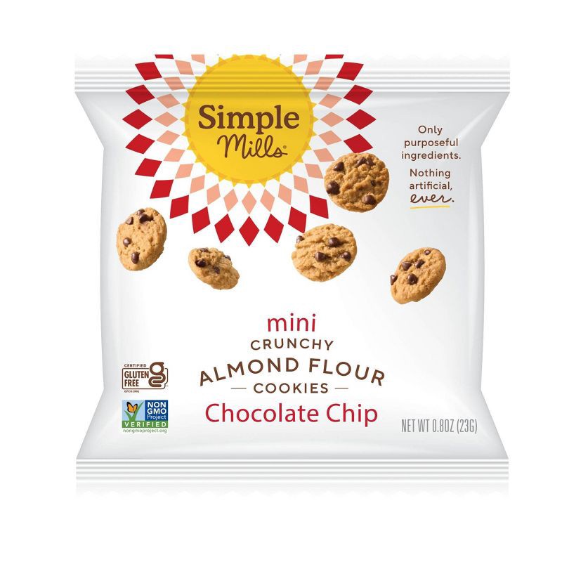 slide 4 of 5, Simple Mills Mini Cookies Crunchy Snack Pack - 6.5oz/8ct, 6.5 oz, 8 ct