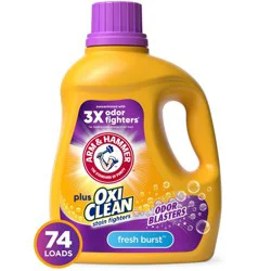 Arm & Hammer Plus OxiClean with Odor Blasters Fresh Burst Liquid Detergent 74 loads - 96.2oz