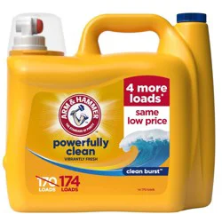Arm & Hammer Clean Burst Liquid Laundry Detergent 174 Loads - 174oz: Phosphate-Free, Plastic Bottle