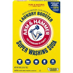 Arm & Hammer Super Washing Soda Household Cleaner and Laundry Booster - 55oz: Bleach-Free, Phosphate-Free, Powder, Unscented