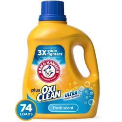 Arm & Hammer Plus OxiClean Ultra Stain Fighters Fresh Scent Liquid Detergent 74 Loads - 96.2oz