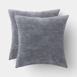 2pk Square Chenille Pillows Blue - Threshold™