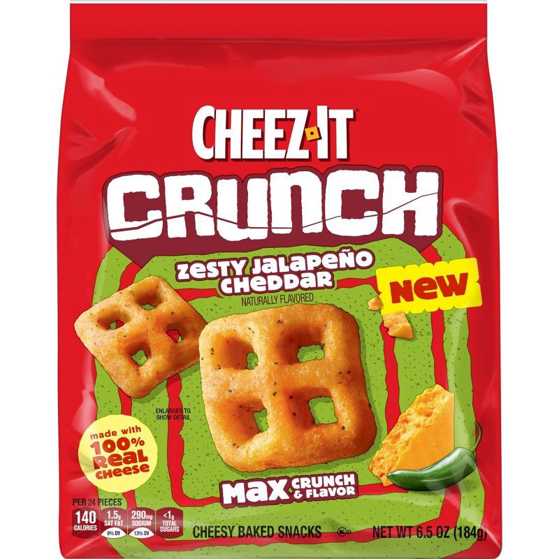 slide 9 of 9, Cheez-It Crunch Zesty Jalapeno Crackers - 6.5oz, 6.5 oz