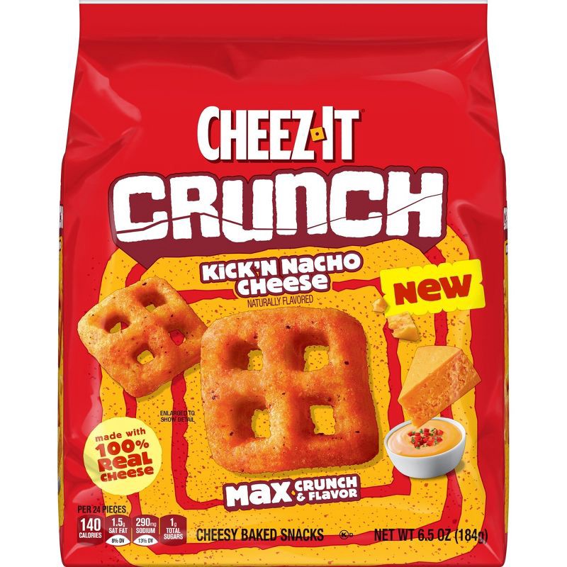 slide 9 of 9, Cheez-It Crunch Kickin' Nacho Cheese Crackers 6.5oz, 6.5 oz