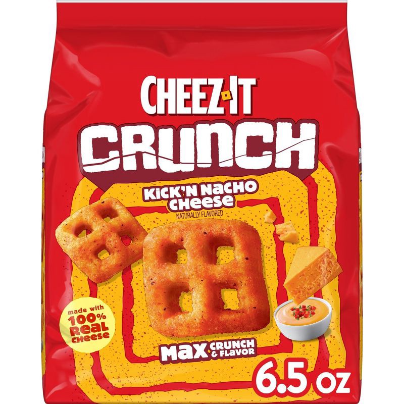 slide 1 of 9, Cheez-It Crunch Kickin' Nacho Cheese Crackers 6.5oz, 6.5 oz