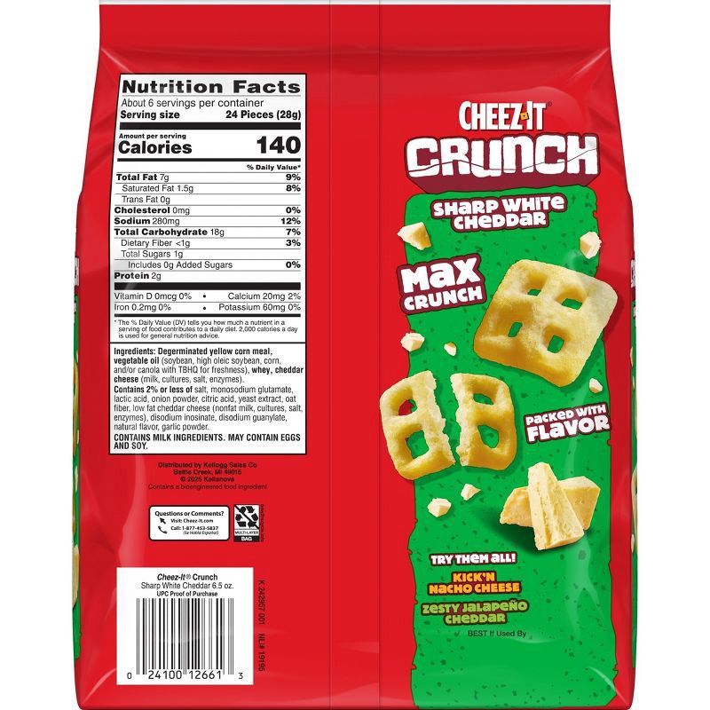 slide 2 of 9, Cheez-It Crunch Sharp White Cheddar Crackers - 6.5oz, 6.5 oz
