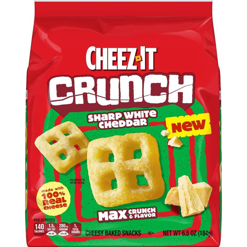 slide 9 of 9, Cheez-It Crunch Sharp White Cheddar Crackers - 6.5oz, 6.5 oz