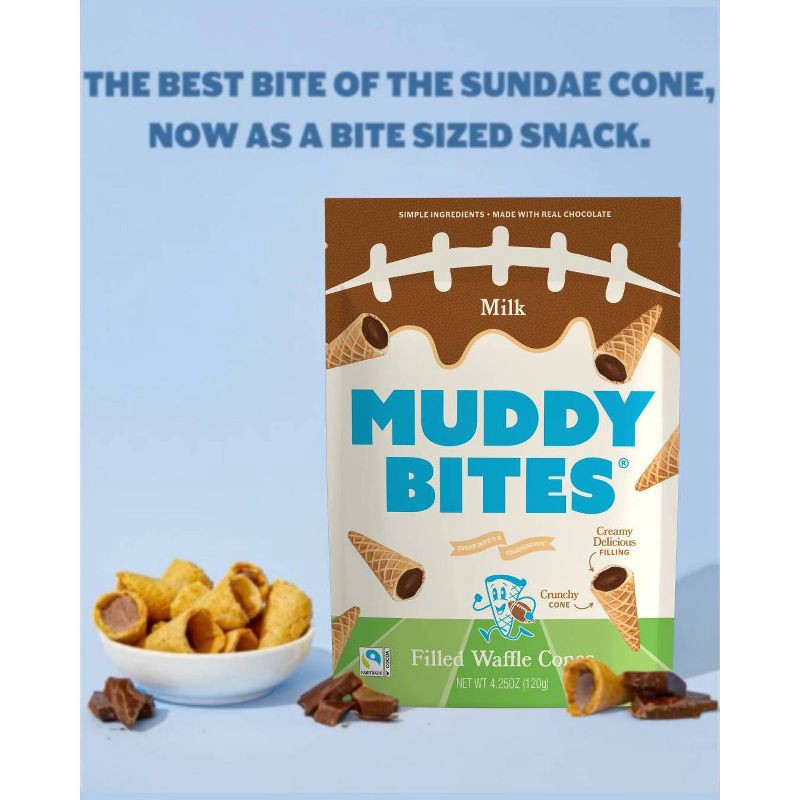 slide 8 of 8, MUDDY BITES Milk Chocolate Waffle Cone Snacks - 4.25oz, 4.25 oz
