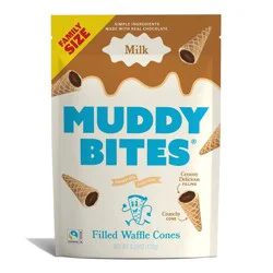 MUDDY BITES Milk Chocolate Waffle Cone Snacks - 4.25oz