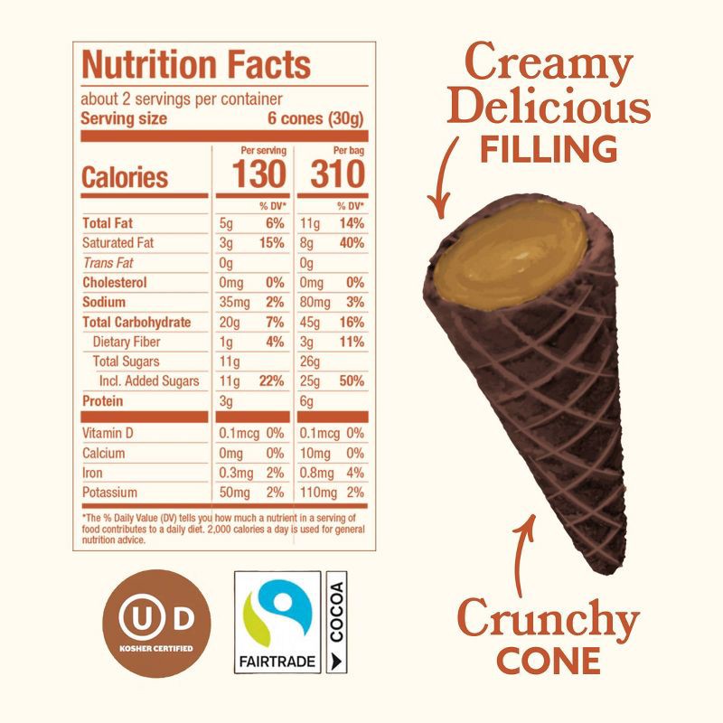 slide 4 of 7, MUDDY BITES Peanut Butter Chocolate Waffle Cone Snacks - 4.25oz, 4.25 oz