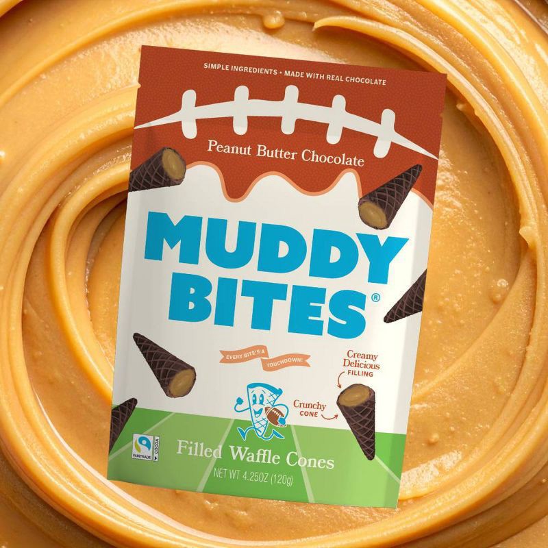 slide 5 of 5, MUDDY BITES Peanut Butter Chocolate Waffle Cone Snacks - 4.25oz, 4.25 oz