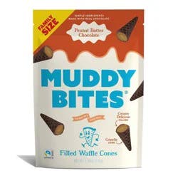 MUDDY BITES Peanut Butter Chocolate Waffle Cone Snacks - 4.25oz