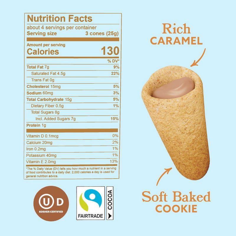 slide 5 of 6, MUDDY BITES Salted Caramel Shortbread Cookie Cone Snacks - 3.5oz, 3.5 oz