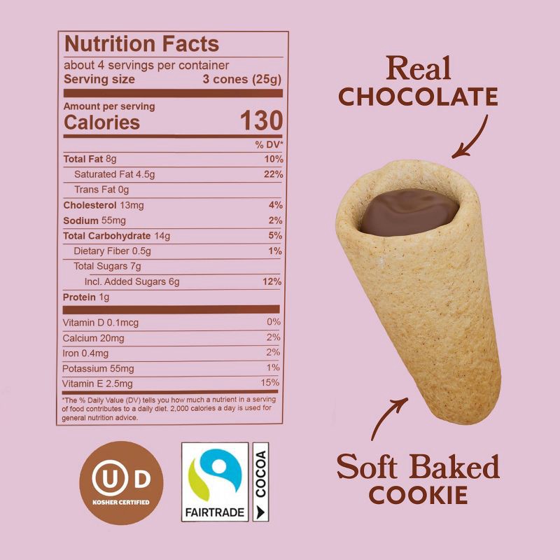slide 6 of 7, MUDDY BITES Hazelnut Shortbread Cookie Cone Snacks - 3.5oz, 3.5 oz