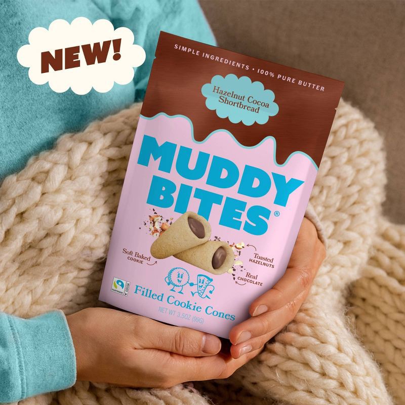 slide 7 of 7, MUDDY BITES Hazelnut Shortbread Cookie Cone Snacks - 3.5oz, 3.5 oz