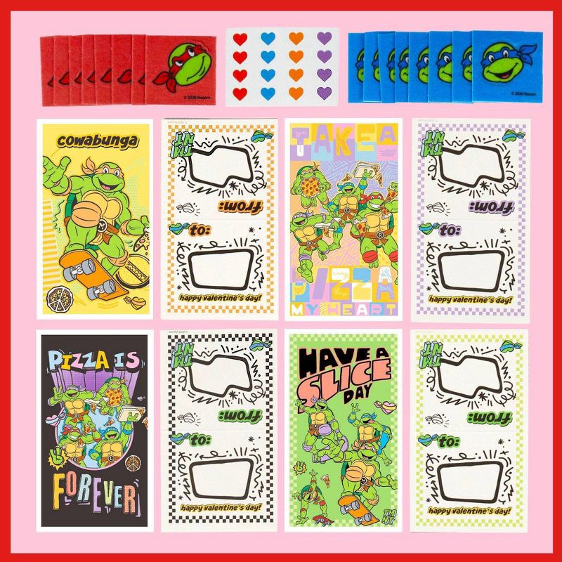 slide 2 of 4, Teenage Mutant Ninja Turtles 16ct Fuzzy Stickers and Valentine's Day Cards, 16 ct