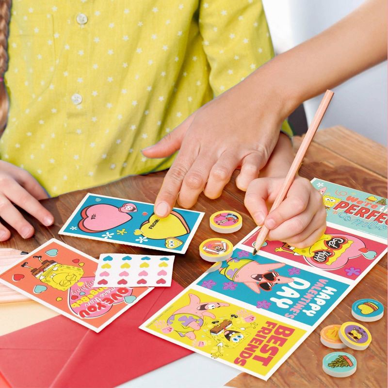 slide 2 of 5, SpongeBob 16ct Erasers and Valentine's Day Cards, 16 ct