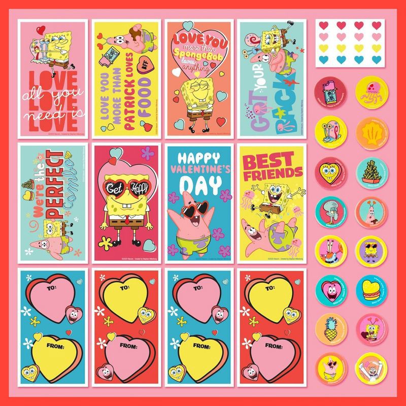 slide 3 of 5, SpongeBob 16ct Erasers and Valentine's Day Cards, 16 ct