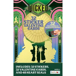 Bendon 32ct Wicked Deluxe Stickers and Valentine's Day Cards with 48ct Heart Seals