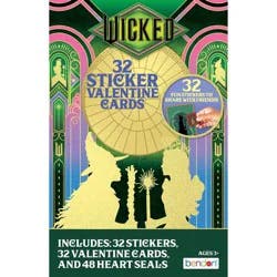 Bendon 32ct Wicked Deluxe Stickers and Valentine's Day Cards with 48ct Heart Seals