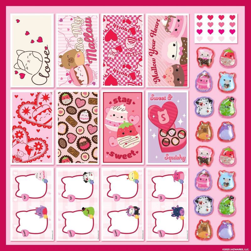 slide 4 of 6, Squishmallows 16ct Shaker Stickers and Valentine's Day Cards, 16 ct