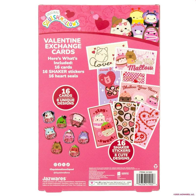 slide 6 of 6, Squishmallows 16ct Shaker Stickers and Valentine's Day Cards, 16 ct