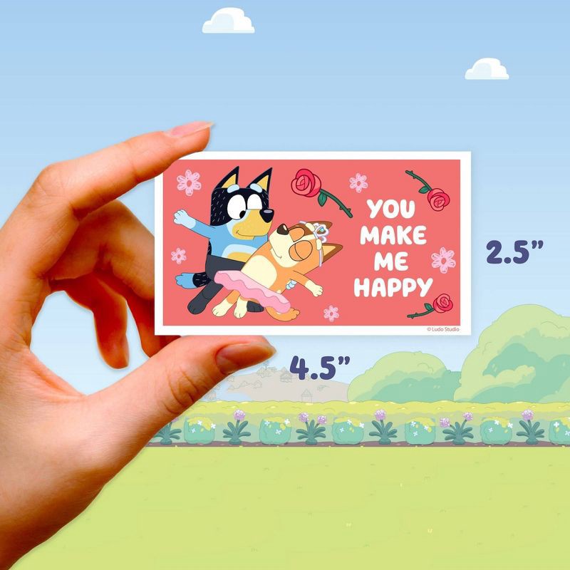 slide 5 of 6, Bluey 16ct Fuzzy Stickers and Valentine's Day Cards, 16 ct