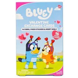 Bluey 16ct Fuzzy Stickers and Valentine's Day Cards