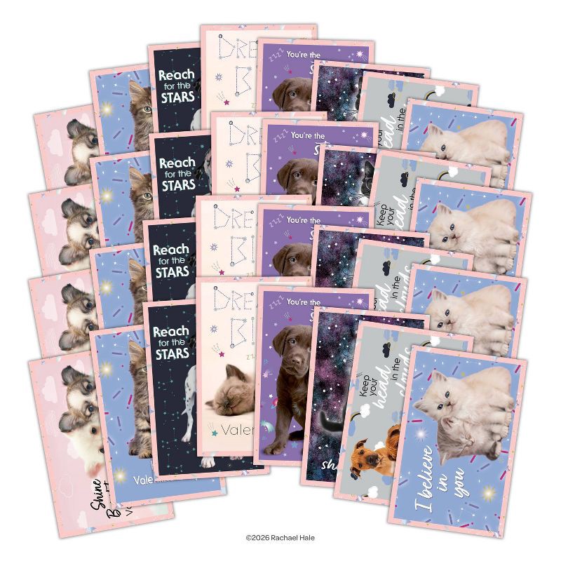 slide 4 of 5, Bendon 32ct Rachael Hale Deluxe Stickers and Valentine's Day Cards with 48ct Heart Seals, 32 ct, 48 ct