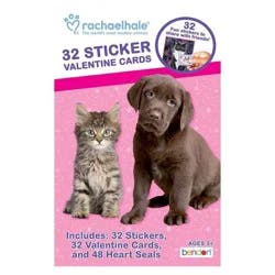 Bendon 32ct Rachael Hale Deluxe Stickers and Valentine's Day Cards with 48ct Heart Seals