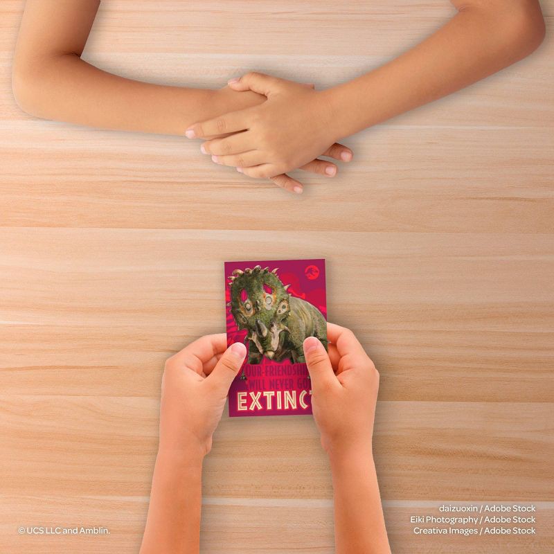 slide 5 of 5, Bendon 24ct Universal Jurassic World Tattoos and Valentine's Day Cards with 48ct Heart Seals, 24 ct; 48 ct