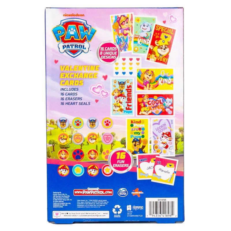 slide 6 of 6, PAW Patrol 16ct Erasers and Valentine's Day Cards, 16 ct