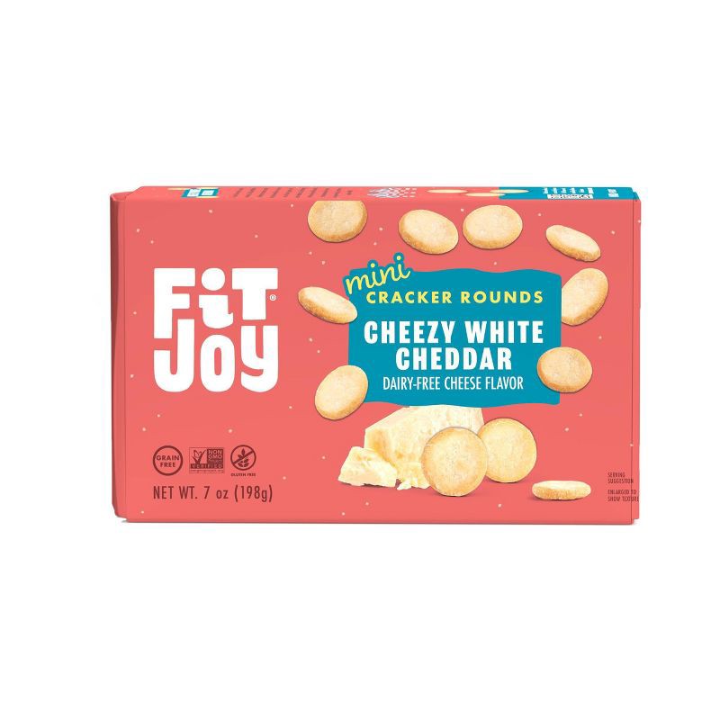 slide 4 of 5, FitJoy Grain Free Cheezy White Cheddar Mini Crackers - 7oz, 7 oz