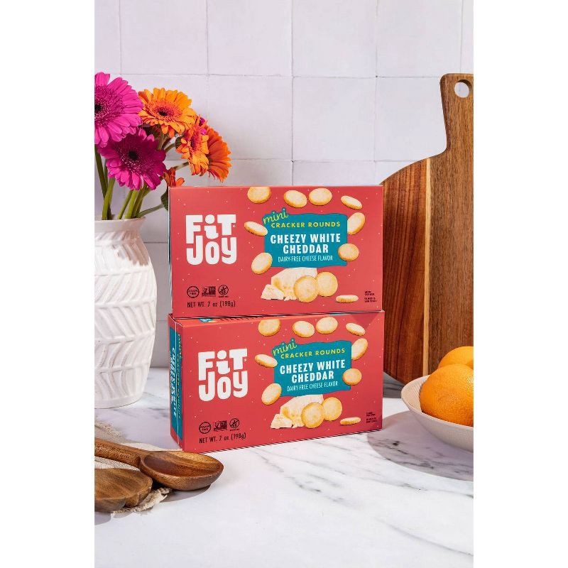 slide 5 of 5, FitJoy Grain Free Cheezy White Cheddar Mini Crackers - 7oz, 7 oz
