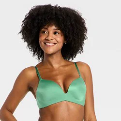 Women's Push Up Wire Free Demi Bra - Auden™ Green 34C