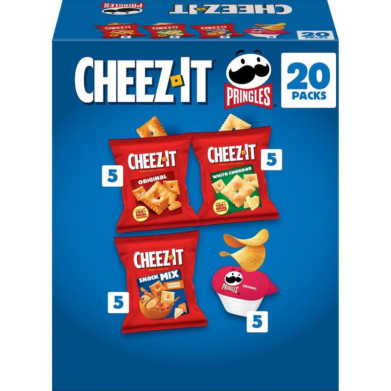 slide 1 of 8, Cheez-It Crackers Flavor Mix Snack Variety Pack - 16.95oz/20ct, 16.95 oz, 20 ct