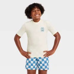 Boys' Rash Guard Tops - Cat & Jack™ Cream XS