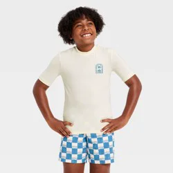 Boys' Rash Guard Tops - Cat & Jack™ Cream XL