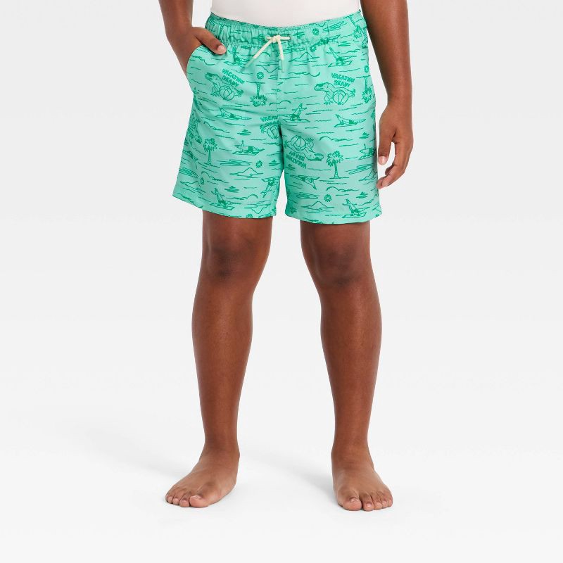 slide 1 of 3, Boys' Swim Trunks - Cat & Jack™ Green S, 1 ct