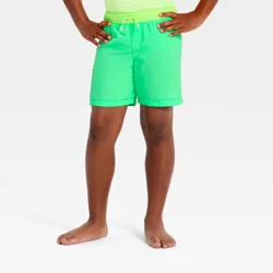 Boys' Solid Swim Trunks - Cat & Jack™ Green M