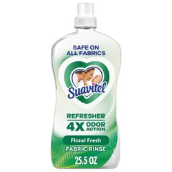 Suavitel Refresher Fabric Rinse, 4X Odor Action, Floral Fresh Scent - 25.5 fl oz: Paraben-Free, Bleach-Free, Phosphate-Free, Liquid Laundry Additive
