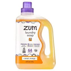 Zum Sweet Orange Liquid Laundry Detergent - 64 fl oz: Paraben-Free, Plastic Bottle, 64 Uses