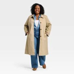 Women's Twill Trench Coat - Universal Thread™ Tan XXL