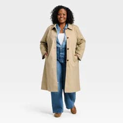 Women's Twill Trench Coat - Universal Thread™ Tan XXL