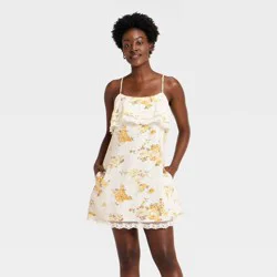 Women's Sleeveless Western Mini Sundress - Universal Thread™ Yellow Floral XL