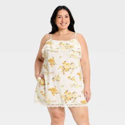 Women's Sleeveless Western Mini Sundress - Universal Thread™ Yellow Floral XXL