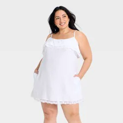 Women's Sleeveless Western Mini Sundress - Universal Thread™ White XXL