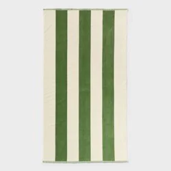 40"x72" Vertical Wide Cabana Striped Oversized Beach Towel Green - Threshold™